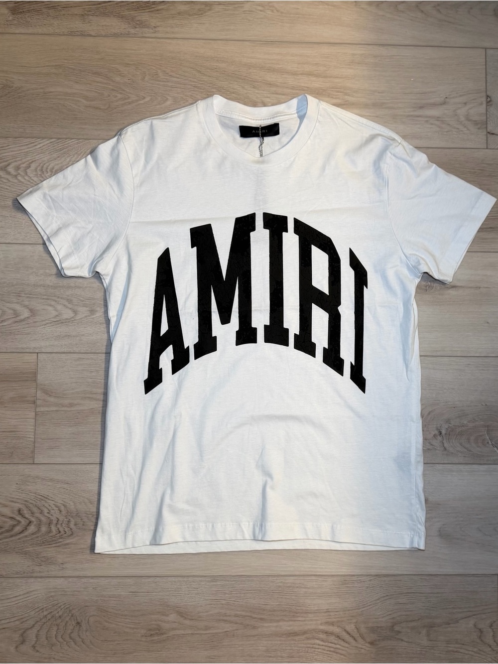Amiri Collegiate Logo White T Shirt Black Graphic Men’s Size Medium NWT